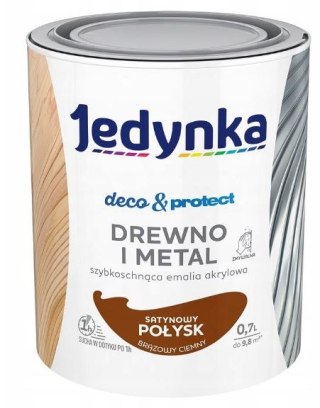 JEDYNKA DECO&PROTECT DREWNO I METAL SATYNA BRĄZOWY CIEM 0,7L JEDYNKA