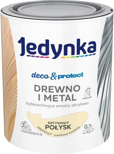 JEDYNKA DECO&PROTECT DREWNO I METAL SATYNA KREMOWY 0,7L JEDYNKA