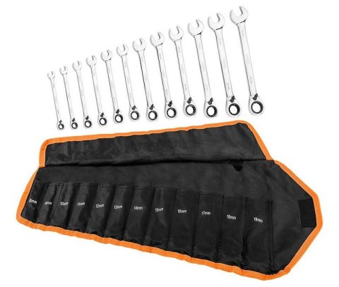 KLUCZE PŁASKO-OCZK. Z GRZECH. I PRZEŁĄCZ.ZESTAW 12SZT NEO