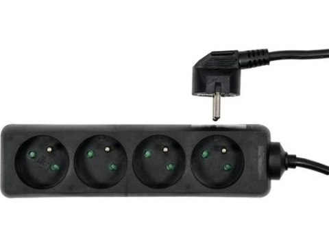 PRZEDŁUŻACZ 4G Z/U 5M CZARNY VOREL