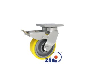 KOŁO ŻELIWO-POLIURETAN 125MM OBUDOWA SKR SPAW+HAMULEC 25ZPDH ZABI