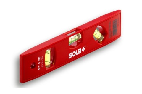 POZIOMICA Z TWORZYWA WSKAŹNIK POZIOMU I PIONU PT 5 20CM SOLA