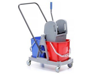 WÓZEK DO SPRZĄTANIA, 2 WIADRA 17L, Z PRASĄ UN