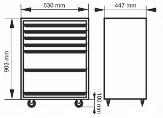 WÓZEK NARZĘDZIOWY 7 SZUFLAD RICHMANN