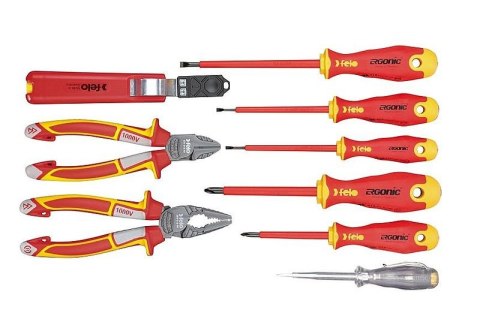 ZESTAW NARZĘDZI FELO ERGONIC VDE + KIESZEŃ NA PAS, 9SZT FELO