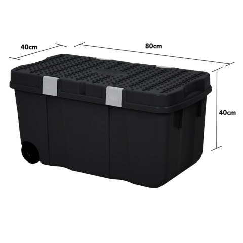 POJEMNIK/KUFER NA DWÓCH KOŁACH WHAM, CZARNY 100L WHAM