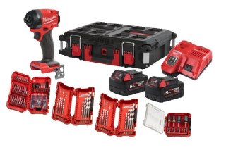 ZAKRĘTARKA UDAROWA AKUM. 1/4'' M18FID3100P-502P 2*5.0AH+ACC MILWAUKEE