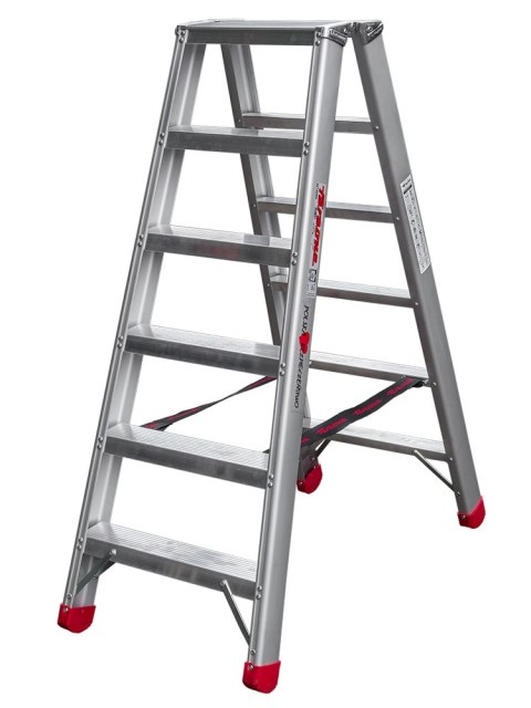 DRABINA 2X6 DWUSTRONNA Z SZEROKIMI STOPNIAMI FARAONE