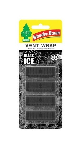 ODŚWIEŻACZ POWIETRZA VENT WRAP BLACK ICE 4 SZTUKI WUNDER BAUM