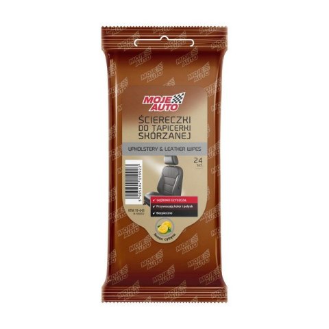 ŚCIERECZKI DO TAPICERKI SKÓRZANEJ - CYTRYNA - 24 SZTUKI MOJE AUTO