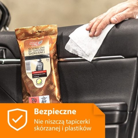 ŚCIERECZKI DO TAPICERKI SKÓRZANEJ - CYTRYNA - 24 SZTUKI MOJE AUTO