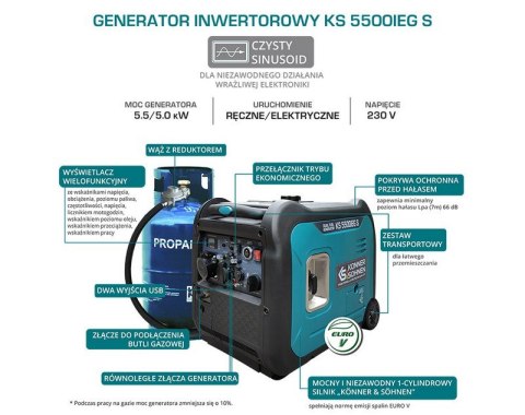 AGREGAT INWENTOROWY BENZYNA/LPG 5.5 KW K&S GERMANY