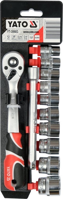 KOMPLET NASADEK + ACESORIA 3/8'' 12 CZĘŚCI YATO