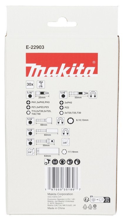ZESTAW BITÓW I NASADEK IMPACT BLACK 30 EL. MAKITA