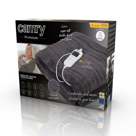 KOC ELEKTRYCZNY 120W 160*180CM Z CZASOMIERZEM SZARY CR 7418 CAMRY