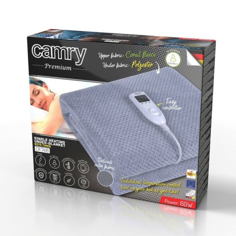 KOC ELEKTRYCZNY 60W 150*100CM Z CZASOMIERZEM SZARY CR 7416 CAMRY