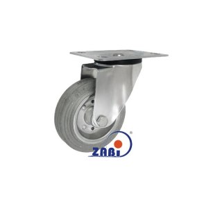 KOŁO METAL-GUMA 100MM OBUDOWA SKRĘTNA WĄSK. GUMA SZARA 12LS ZABI