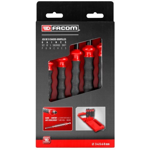 KOMPLET WYBIJAKÓW Z RĘKOJEŚCIĄ 3-8MM 5SZT. FACOM