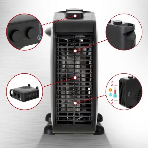 TERMOWENTYLATOR CZARNY 2000W AD 7725B ADLER