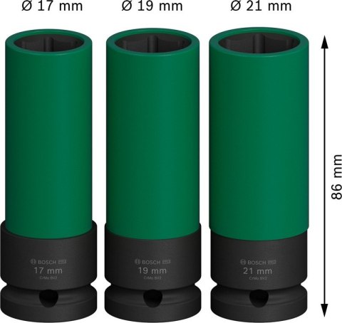 ZESTAW KLUCZY NASADOWYCH 1/2'' XL PRO S 3SZT. BOSCH