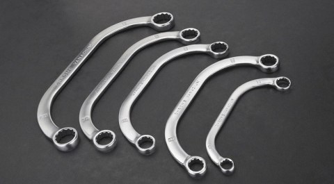 KOMPLET KLUCZY OCZKOWYCH WYGIĘTYCH 9-22MM 5SZT. NEO