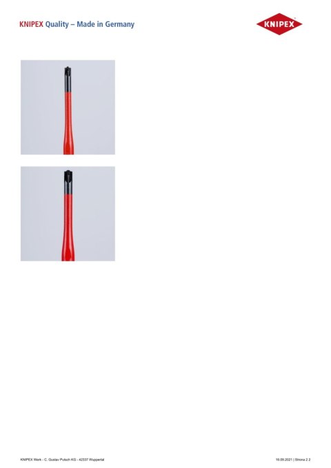 WKRĘTAK POZIDRIV SLIM IZOLACJĄ 100 MM PZ2 KNIPEX