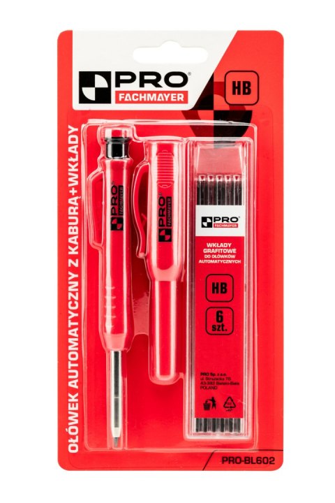 OŁÓWEK AUTOMATYCZNY Z KABURĄ I RYSIKAMI 6SZT. PRO