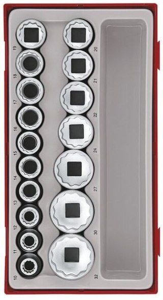 ZESTAW NASADEK 12-KĄTNYCH CHWYT KWADRATOWY 1/2'' 17CZ TENG TOOLS