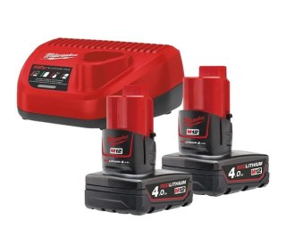 ZESTAW ZASILAJĄCY 12V C12C-M12 + 2*4.0AH MILWAUKEE