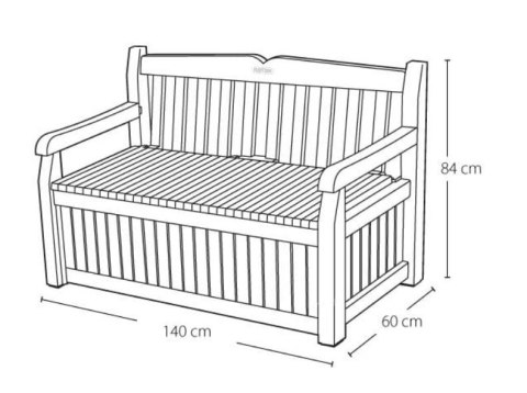SKRZYNIA/ŁAWKA OGRODOWA, TARASOWA, EDEN 265L, GRAFIT KETER