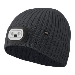 CZAPKA Z LATARKA LED RGB GRAFITOWA NEO