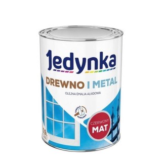 EMALIA ALKIDOWA DO DREWNA I METALU CZERWONY MAT 0,9L JEDYNKA