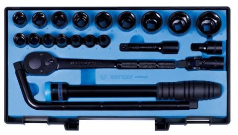 KOMPLET NASADEK 1/2'' Z GRZECHOTKĄ I AKCESORIAMI 22 CZ. KING TONY