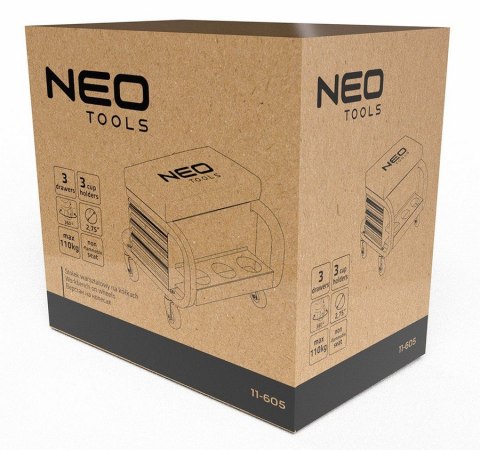 STOŁEK WARSZTATOWY NA KÓŁKACH Z SZUFLADAMI NA NARZĘDZIA NEO