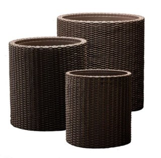 ZESTAW 3 DONIC KETER CYLINDER PLANTER S+M+L - BRĄZ KETER