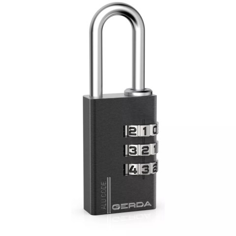 KŁÓDKA PAŁĄKOWA ALUMINIOWA SZYFROWA 3 DYSKI KAS S30 CZARNA GERDA
