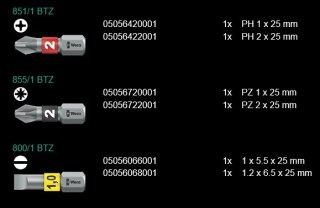 RĘKOJEŚĆ KRAFTFORM Z UCHWYTEM DO BITÓW 1/4' 6 CZĘŚCI WERA