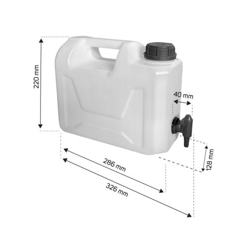 KANISTER NA WODĘ Z KRANEM PLASTIKOWYM 5L 3/4'' UN