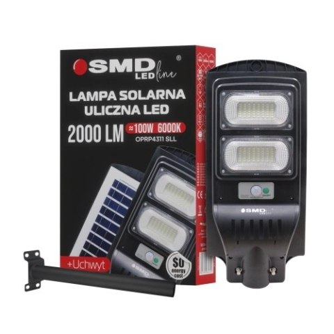 LAMPA LED ULICZNA SOLARNA 100W 10AH 6000K 2000LM + UCHWYT UN