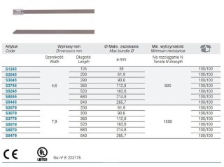 OPASKA KABLOWA STALOWA ASISI304 360*4.6 KOL.NATU OP.100 SZT. BM GROUP