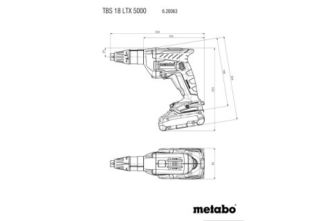 WKRĘTARKA AKUM. DO PŁYT GIPSOWYCH TBS 18 LTX BL 5000 0*AH METABO