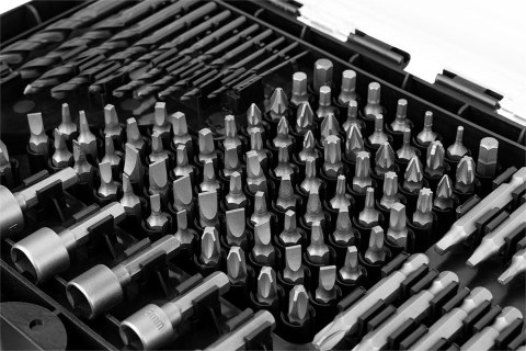 ZESTAW WIERTEŁ I BITÓW,NASADKI 120 SZT. GRAPHITE