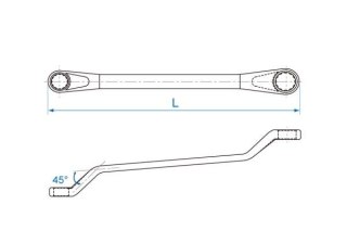 KLUCZ OCZKOWY ODGIĘTY 45* 8*9MM KING TONY