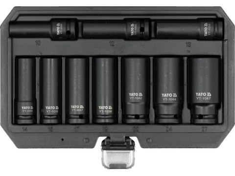 KOMPLET NASADEK UDAROWYCH 1/2'' DŁUGICH 10 SZT. 10-27MM YATO