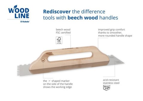 PACA NIERDZEWNA GŁADKA 130*480 ZĄB 6*6 WOOD LINE KUBALA