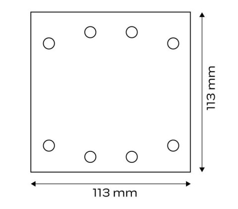 PAPIER ŚCIERNY KWADRAT P120 113*113MM, 8 OTW. 5 SZT. NEO