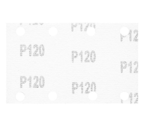 PAPIER ŚCIERNY PROSTOKĄT P120 130*80MM, 8 OTW. 5 SZT. NEO