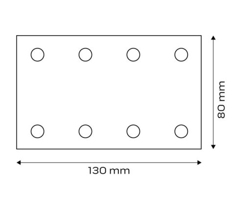 PAPIER ŚCIERNY PROSTOKĄT P120 130*80MM, 8 OTW. 5 SZT. NEO