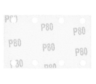 PAPIER ŚCIERNY PROSTOKĄT P80 130*80MM, 8 OTW. 5 SZT. NEO