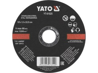 TARCZA DO STALI INOX 125*1.0*22.2 YATO